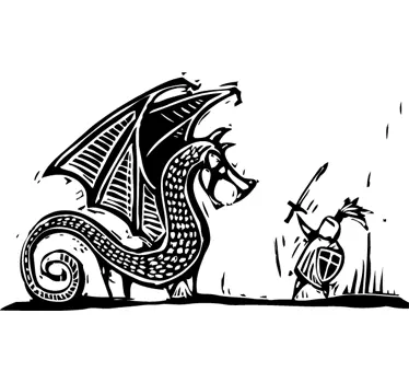 St. George tappaa lohikäärmeen seinätarran - Tenstickers