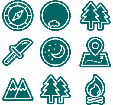 Luontokuvakkeiden kokoelma luontoaiheinen seinätarra - Tenstickers