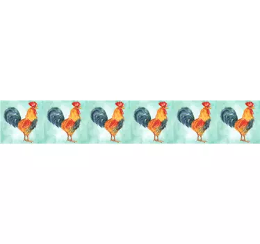 Eloisa kukko-aihe koristereunus tarra - Tenstickers