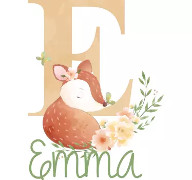 Söpöjä eläimiä peuroja nimeltä seinätarra lastenhuone - Tenstickers