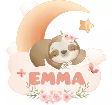 Söpöjä eläimiä laiskiainen nimellä seinätarra lastenhuone - Tenstickers