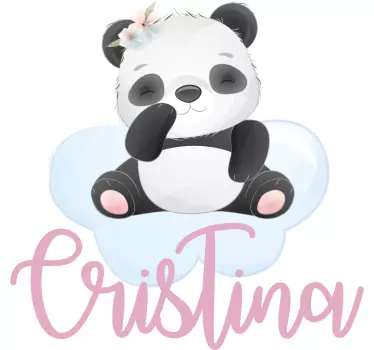 Söpö panda tytölle nimeltä vauvatarrat - Tenstickers