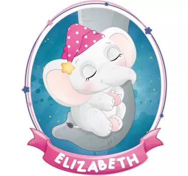 Vauvanhuoneen sisustustarra nukkuva vauhkoelefantti - Tenstickers