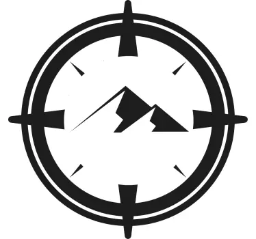 Pyöreä kompassi vuorineen luontotarra - Tenstickers