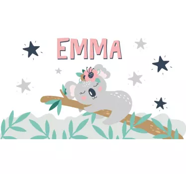 Koala unelmissa vauvanhuoneen sisustustarra - Tenstickers