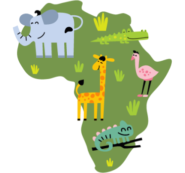 Afrikan Eläimet Karttatarra - Tenstickers