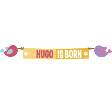 Lintujen tervetuloa vastasyntyneen hugon tarra - Tenstickers