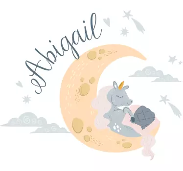 Räätälöity yksisarvinen, joka ottaa torkut sateenkaarella nimellä - Tenstickers