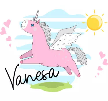 Lentävä yksisarvinen seinäkoriste lastenhuoneeseen - Tenstickers