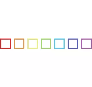 Värikäs neliön reunus tarra - Tenstickers