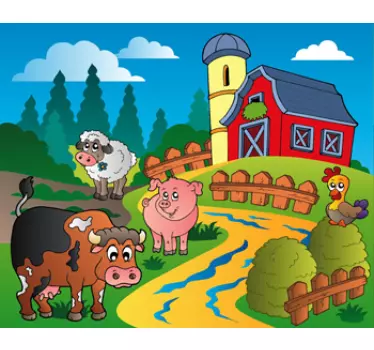 Maatilan eläimet Sisustustarra - Tenstickers