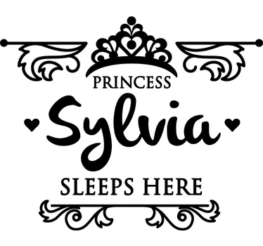 Lasten prinsessa nukkuu täällä seinä tarra - Tenstickers
