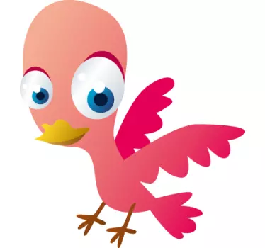 Vaaleanpunainen lintu lapsi -tarra - Tenstickers