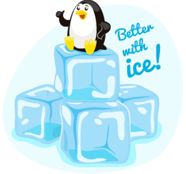 "Better with ice" pingviini jääkaappitarra - Tenstickers