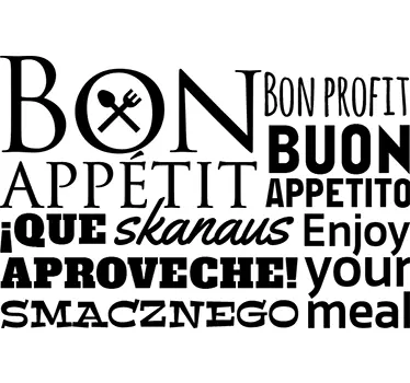 Bon appetit teksti tarra - Tenstickers