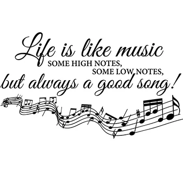 Life is like music Sisustustarra olohuoneeseen - Tenstickers