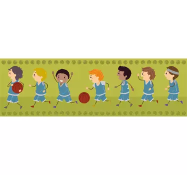 Poikien koripallojoukkueen seinä tarra - Tenstickers