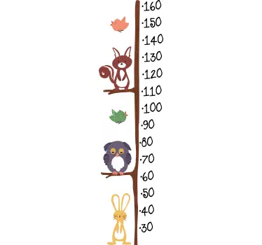 Pöllön ja kanin korkeuskaavio mittanauhatarra - Tenstickers