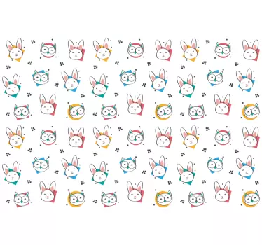 Pöllö kani kuvio Villieläintarrat - Tenstickers