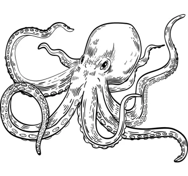 Octopus kuvaus sisustustarra - Tenstickers
