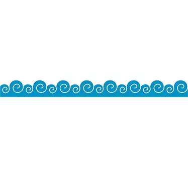 Aaltojen raja kylpyhuone sisustustarra - Tenstickers