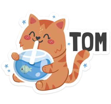 Vesikulho nimellä kissa ja koiratarra - Tenstickers