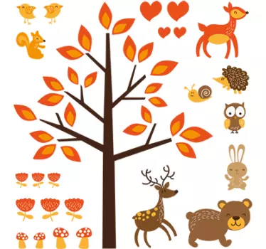 Syksyn metsän seinätarra - Tenstickers