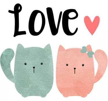 Love sisustustarra kaksi kissaa - Tenstickers