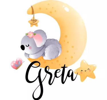 Koala kuussa lastenhuone seinätarra - Tenstickers
