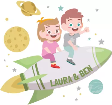 Veljet raketissa avaruus seinätarra - Tenstickers