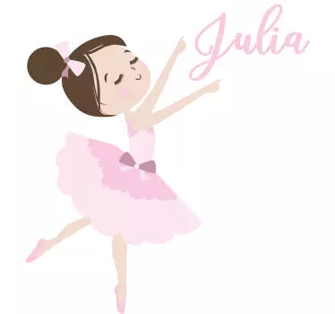 Pikku ballerina kuvitelma tarra - Tenstickers