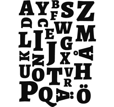 Aakkoset tarra-arkki - Tenstickers