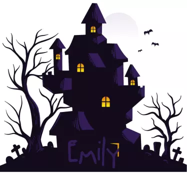 Ahdisti talo halloween-seinä tarra - Tenstickers