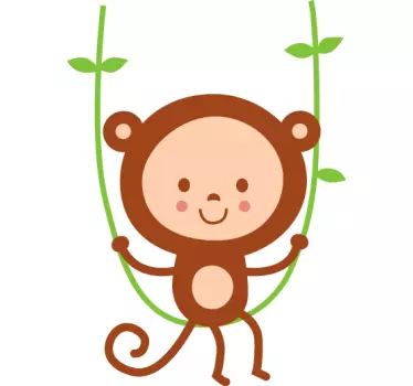 Apinaa seinällä heiluttavat lapsetarra - Tenstickers