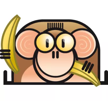 Banaani-apinan seinälle tarra - Tenstickers