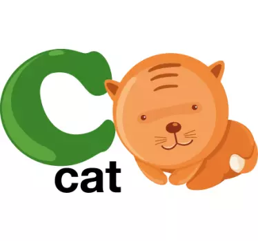 C-kirjaimen lapsille tarra - Tenstickers