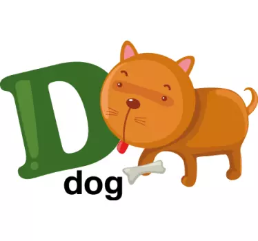D-kirjaimen lapsille tarra - Tenstickers