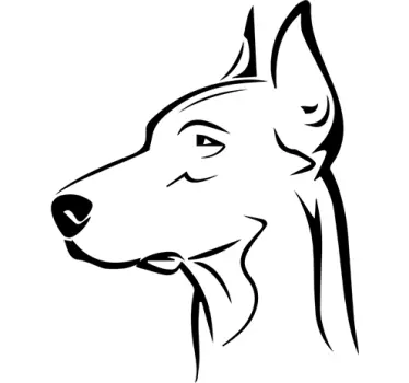Dobermanni koira seinätarra - Tenstickers
