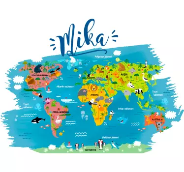 Eläin nimeltään suomen maailmankartta - Tenstickers