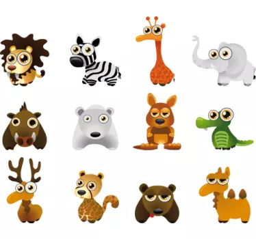 Eläinten kokoelman lapsetarrat - Tenstickers