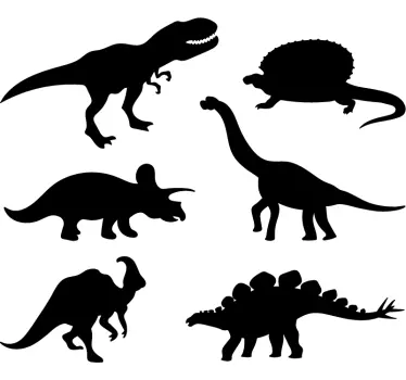 Eri dinosaurusten kotiseinän tarra - Tenstickers