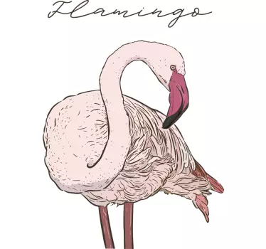 Flamingo eläinten seinä tarra - Tenstickers