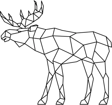 Geometrinen hirvi olohuone seinä sisustus - Tenstickers