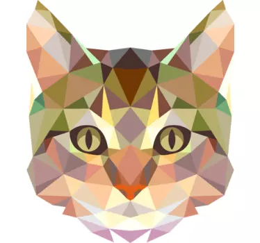 Geometrinen kissan kasvoseinä tarra - Tenstickers