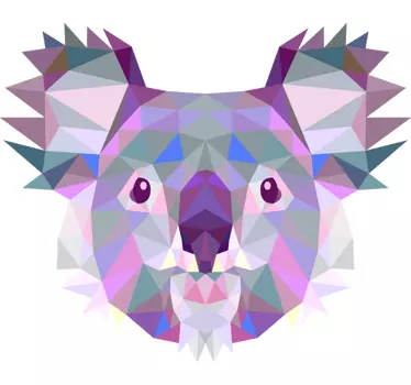 Geometrinen koala karhu pään tarra - Tenstickers