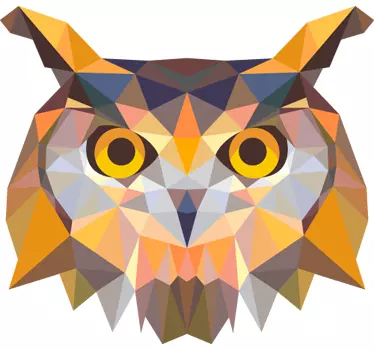 Geometrinen pöllö koristeellinen tarra - Tenstickers