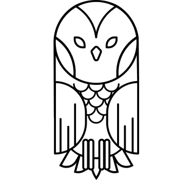 Geometrinen pöllö olohuoneen seinäkoriste - Tenstickers
