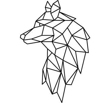Geometrinen susi olohuone seinä sisustus - Tenstickers