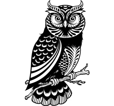 Haara pöllö kuvitus seinä tarra - Tenstickers
