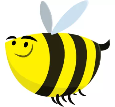 Hauska mehiläinen seinä tarra - Tenstickers